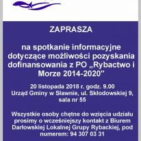SZKOLENIE W SIANOWIE I SPOTKANIE INFORMACYJNE W SŁAWNIE - 20 LISTOPADA